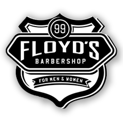 Black and white logo for Floyd's 99 Barbershop