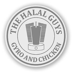Black and white logo for The Halal Guys