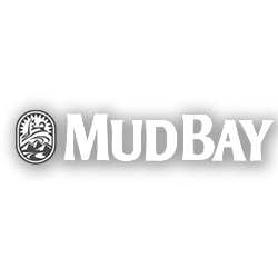 Black and white logo for Mud Bay