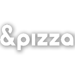 Black and white logo for and pizza