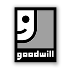 Black and white logo for Good will