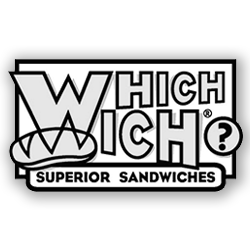 Black and white logo for Which Wich Superior Sandwiches